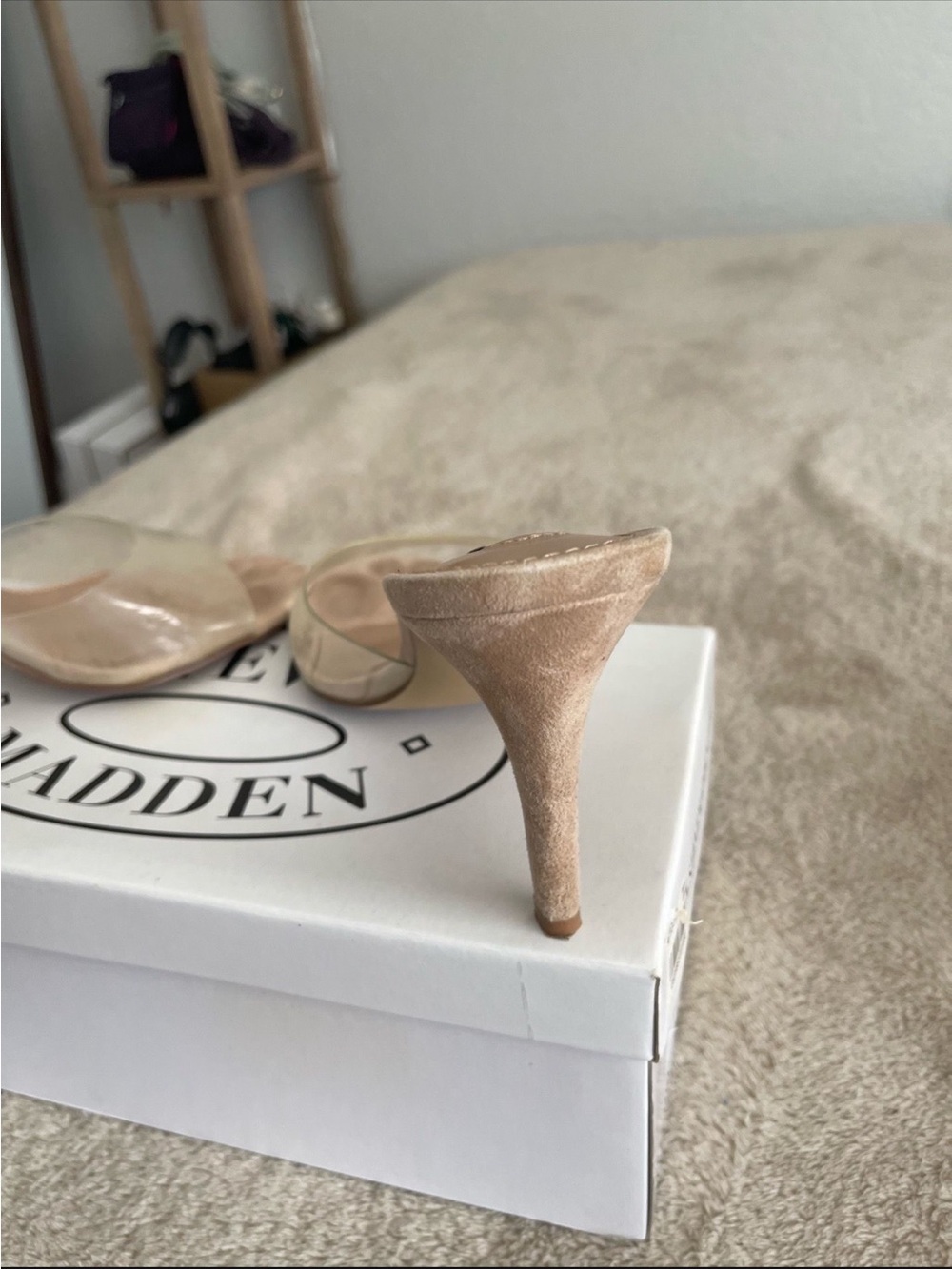 Steve Madden Nude Clear-Strap Slide Mules - Picture 3 of 3